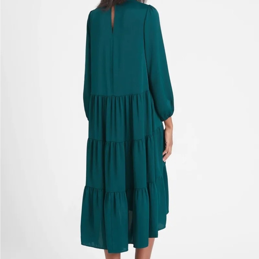 Satin Tiered Midi Dress